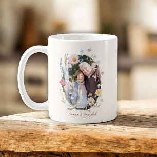 Café Taza de recuerdo de foto floral para abuelos