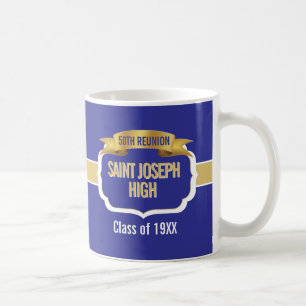 Café Taza de recuerdo de la reunión de clase azul perso