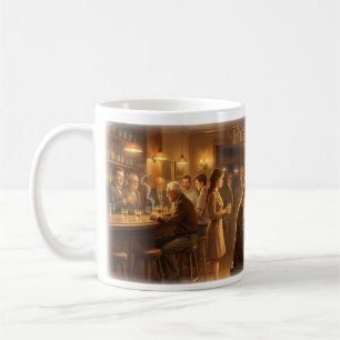 Café Taza de recuerdos del pianista de bar de noche