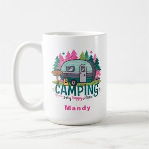 Café Taza de regalo de aventura de camping con nombre