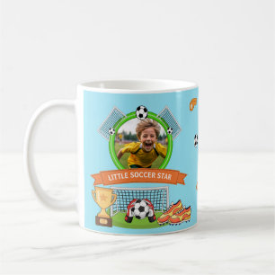 Café Taza de regalo de cumpleaños de fútbol para pequeñ