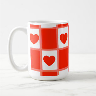Café Taza de regalo de Latte con estampado de corazones