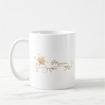 Taza de regalo de lirio dorado champán para mamá
