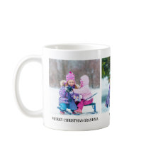Taza de regalo de Navidad con tres fotos para abue