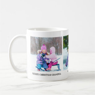 Café Taza de regalo de Navidad con tres fotos para abue