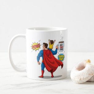 Café Taza de regalo de superhéroe editable superpapá el