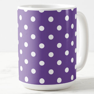 Café Taza de regalo elefante blanco con lunares morados
