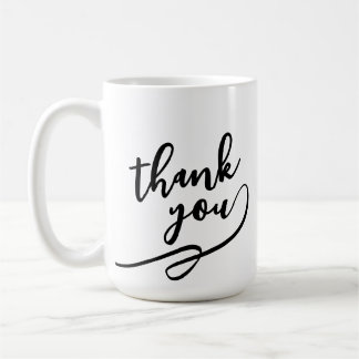 Café Taza de regalo Elegant Script Gracias