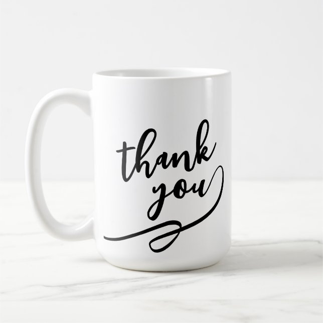 Café Taza de regalo Elegant Script Gracias (Izquierda)