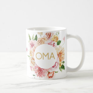 Café Taza de regalo Oma floral bonita