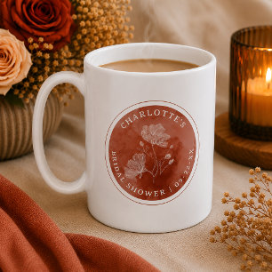Café Taza de regalo para despedida de soltera floral de