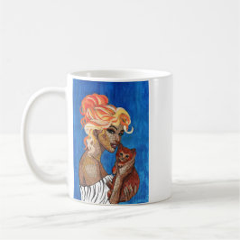 Café Taza de regalo para mamá gata con texto de periódi