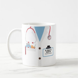 Café Taza de regalo personalizada para médico con bata