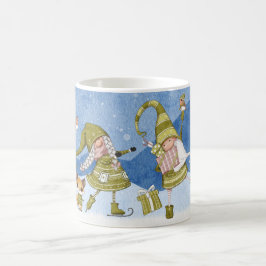 Café Taza de regalos de zorro con gnomos navideños