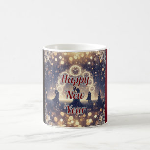 Café Taza de reloj de medianoche personalizada Año Nuev