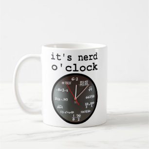 Café Taza de Reloj Divertido de Nerd O'Clock Humor Relo