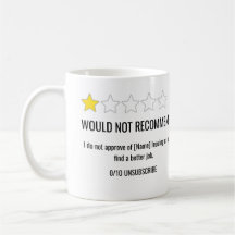 Taza de reseña de 1 estrella para compañero de tra