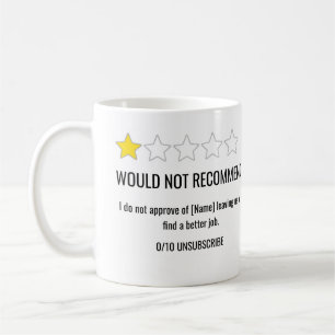 Café Taza de reseña de 1 estrella para compañero de tra