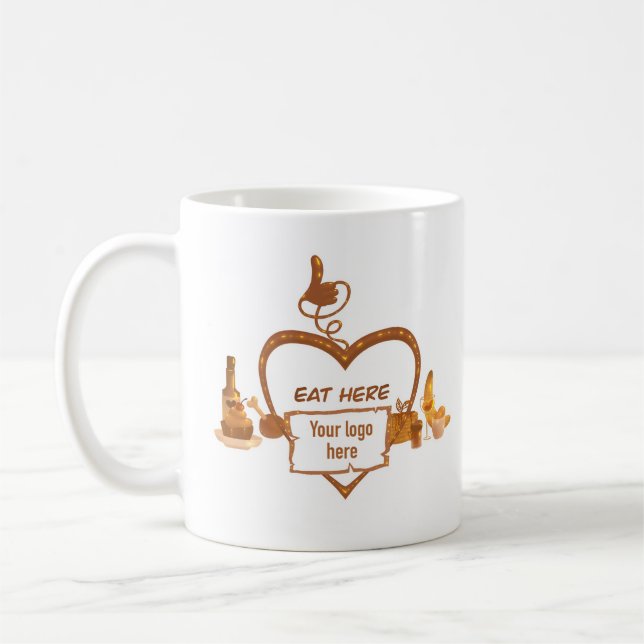 Café Taza de restaurante con tu logo aquí (Izquierda)