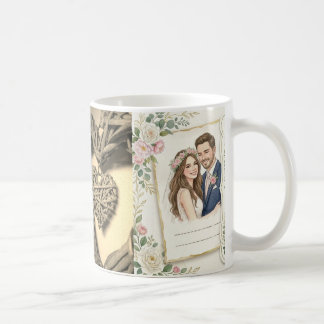 Café Taza de retrato de boda personalizada