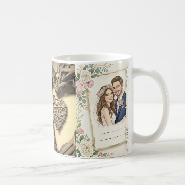 Café Taza de retrato de boda personalizada (Derecha)