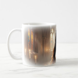 Café Taza de retrato de novia de la capilla radiante de