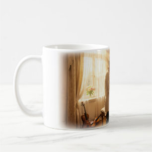 Café Taza de Romance de Piano Iluminado por el Sol y Am