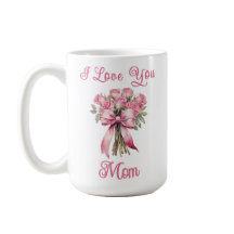 Taza de Rosa Rosa Pink I Love You Mamá – Regalo de