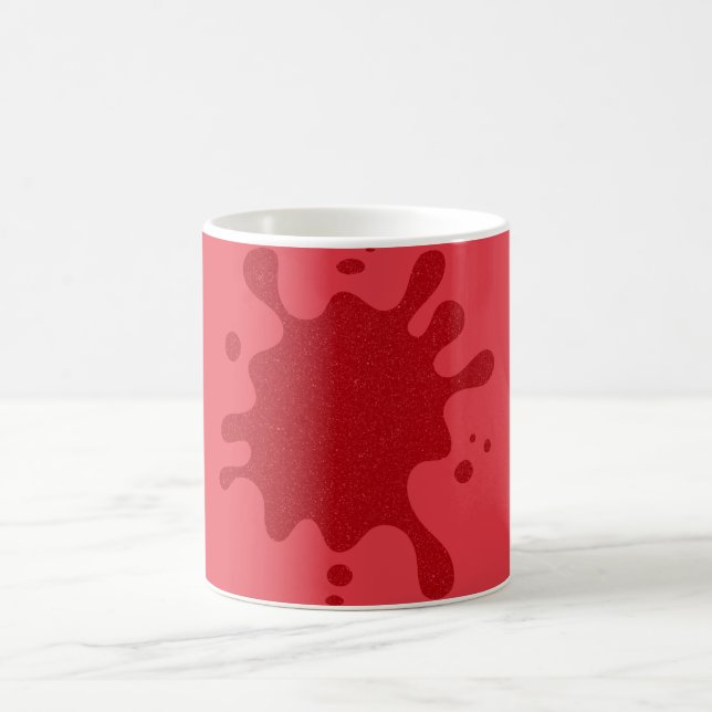 Café Taza de salpicaduras de rojo tomate personalizada (Centro)