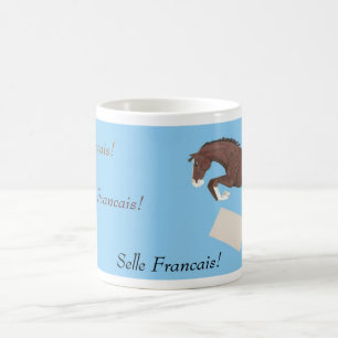 Café Taza de salto del caballo de Selle Francais