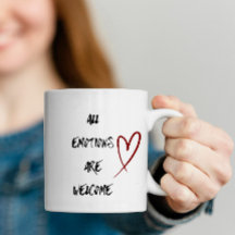Taza de salud mental con cita positiva de afirmaci
