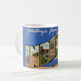 Café Taza de saludo retro de Indiana