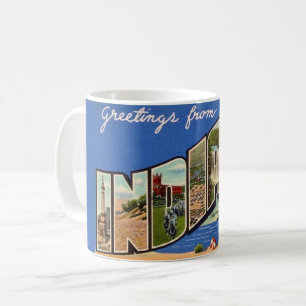 Café Taza de saludo retro de Indiana