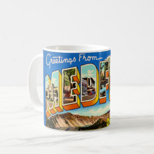 Café Taza de saludo vintage de Medford Oregon