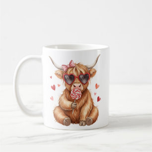 Café Taza de San Valentín de Vaca Highland Lindo