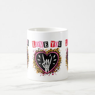 Café Taza de San Valentín Gótica | Taza de Corazón Punk