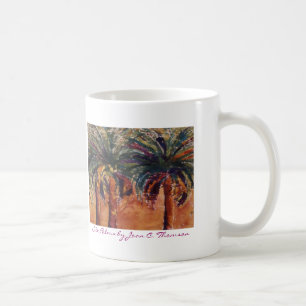 Café Taza de seda de las palmas