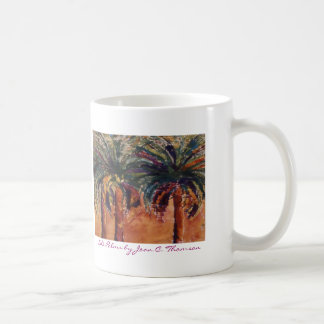 Café Taza de seda de las palmas