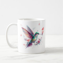 Café Taza de servir floral personalizada de colibrí