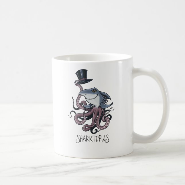 Café Taza de Sharktopus del dibujo animado (Derecha)