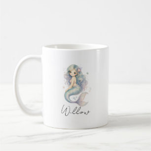 Café Taza de sirena del océano con nombre personalizado