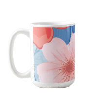 Taza de sopa floral botánica vibrante de primavera