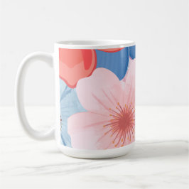 Café Taza de sopa floral botánica vibrante de primavera