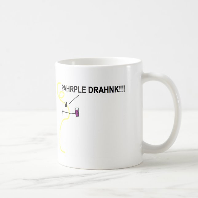 Café Taza de Spaghatta Nadle Pahrple Drahnk (Derecha)