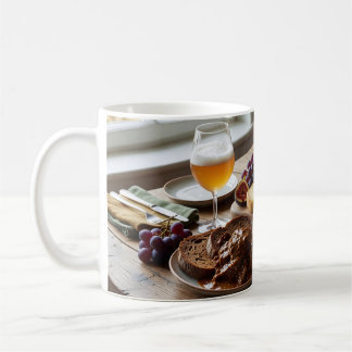 Café Taza de Still Life de Apariado de Queso y Cerveza