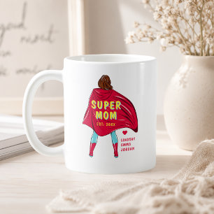 Café Taza de Super Mamá Personalizada Nombres de Niño