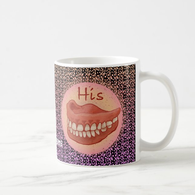 Café Taza de sus dientes postizos (Derecha)