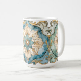 Café Taza de Tapiz Cerúleo en Flor