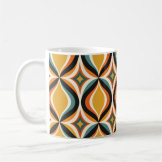 Café Taza de tarde de ondas doradas retro