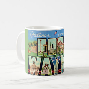 Café Taza de tarjeta postal antigua de Fort Wayne IN